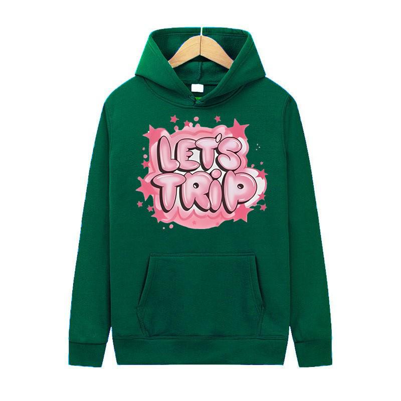 Unisex Kapuzenpullover mit Cartoon-Muster – Fleece, Mehrfarbig, Herbst/Winter Schwarzer Hoodie