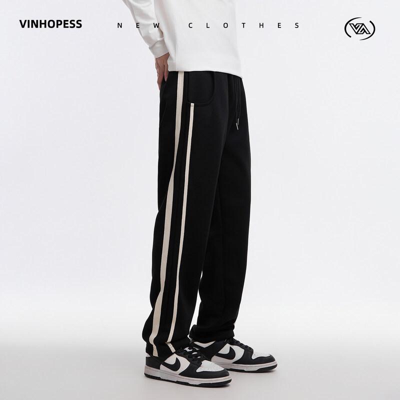 

Unisex American Retro Double-Stripe Loose Straight Casual Pants 2XL
