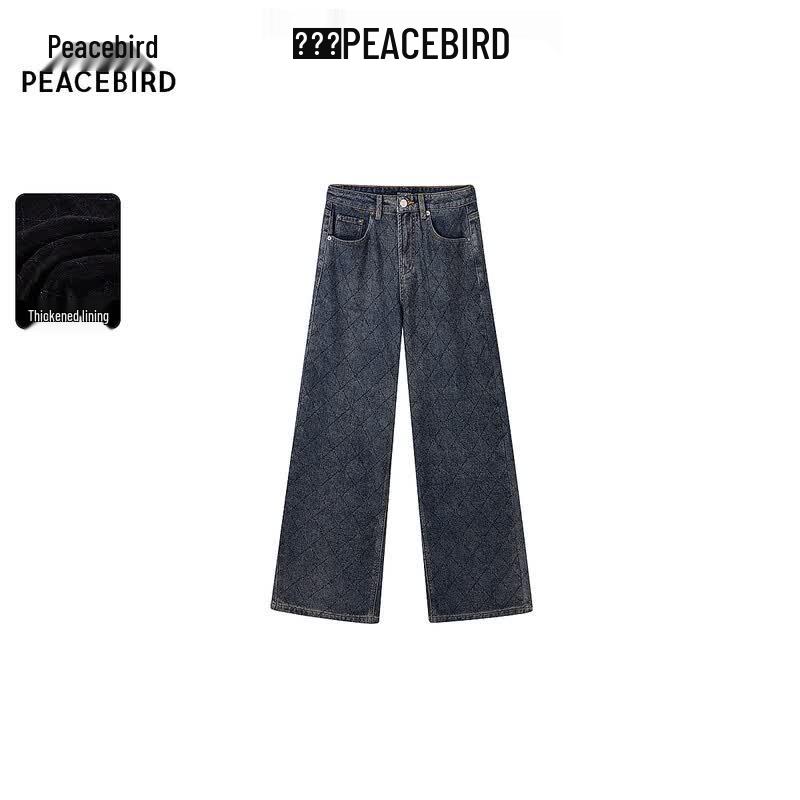 PEACEBIRD Women s Chenille Jacquard Denim Jeans L джинсовый синий