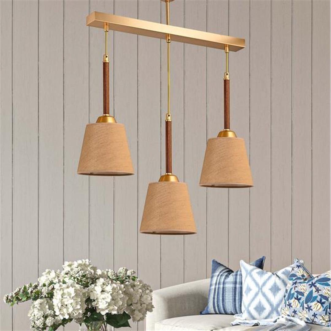 

Тканевая люстра Safir Light, 3 предмета, со шляпкой, золото