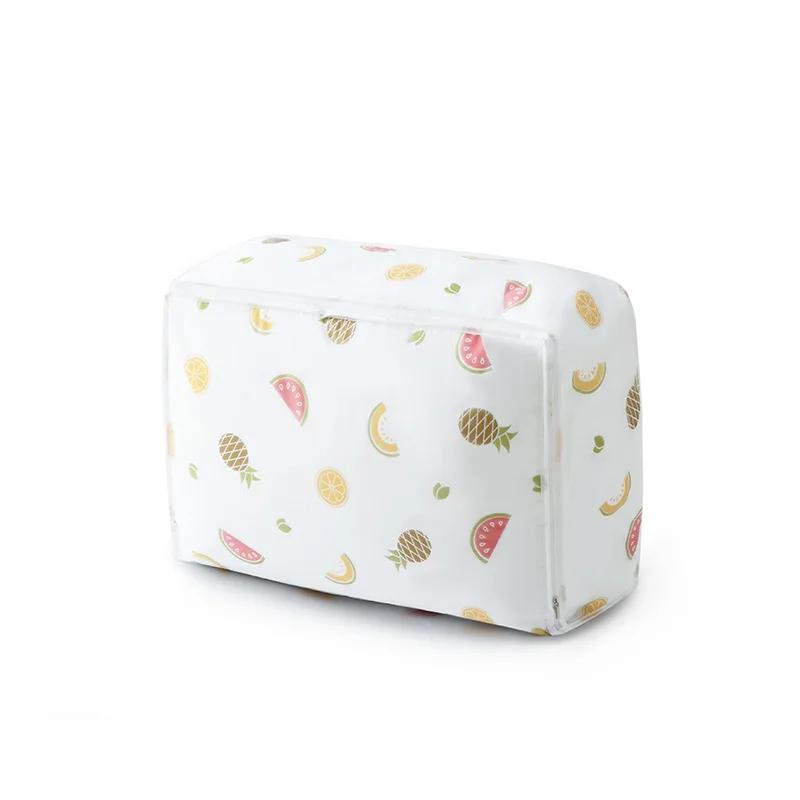 Household Three-dimensional Quilt Storage Bag PEVA Clothes Quilt Storage Box Household Transparent Printed Large Capacity