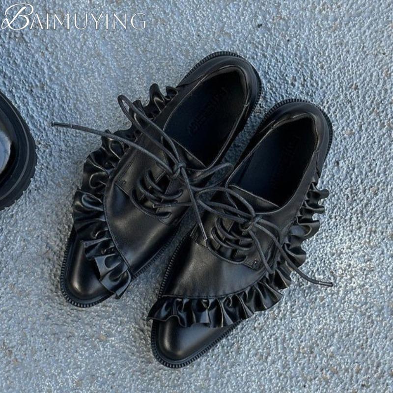 Fashion Soft Leather Shoes Woman Pointed Toe Loafers Casual Sneakers Brand Designer 2025 New Mid Heels Office Pumps Chunky Shoes Man