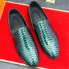Trend New Men's Serpentine Patent Leather Casual Shoes Male Slip On Loafers Wedding Dress Homecoming Footwear Zapatos Hombre