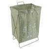 Iron Frame Folding Dirty Clothes Basket with Handles Waterproof Cotton Linen Foldable Laundry Storage Basket