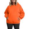 Women's Fashionable Casual Large-sized Long-sleeved Hooded Solid-color Sweatshirt