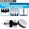 Brosse de fixation BRUSHFIX, tournevis sans fil, perceuse, sellerie cuir voiture [lot de 4]