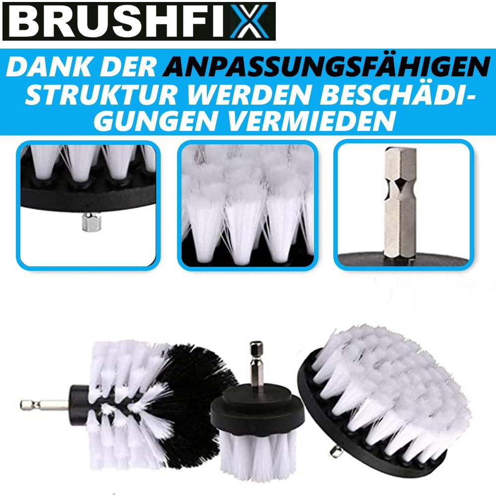 Brosse de fixation BRUSHFIX, tournevis sans fil, perceuse, sellerie cuir voiture [lot de 4]