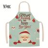 Festive Snowman Cooking Accessory Christmas Apron, Santa Claus/Elk/Gingerbread Man/Snowman Print Bib, Waterproof Non-woven Fabric Party Decoration