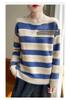 Women's Stylish Color Block Striped Wool Sweater - Autumn/Winter Korean Style Knitwear: Comfortable & Versatile.
