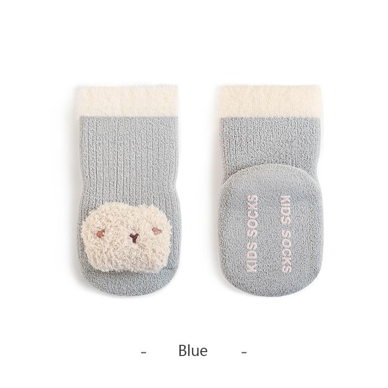 

Теплые детские носки для пола Зимние Толстые Нескользящие Милые Детские Носки Мультяшная Кукла Детские Домашние Носки для Пола XS(0-6M)