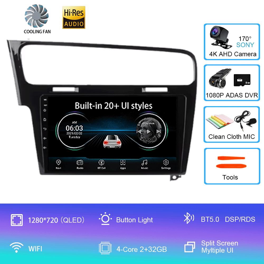 For Volkswagen VW Golf 7 MK7 GTI 2011 - 2021 Car Radio carplay screen HD Multimedia Android 14 GPS Stereo New Video Player