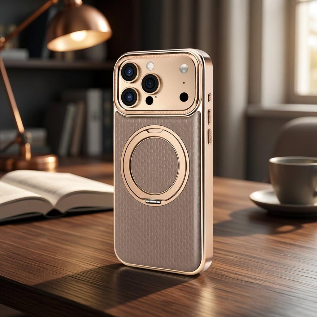 Premium Leather 360 Rotating Stand Case for iPhone 17 Air 16 15 14 Plus 13 Pro Max High-Quality Magnetic Closure Business Nobel