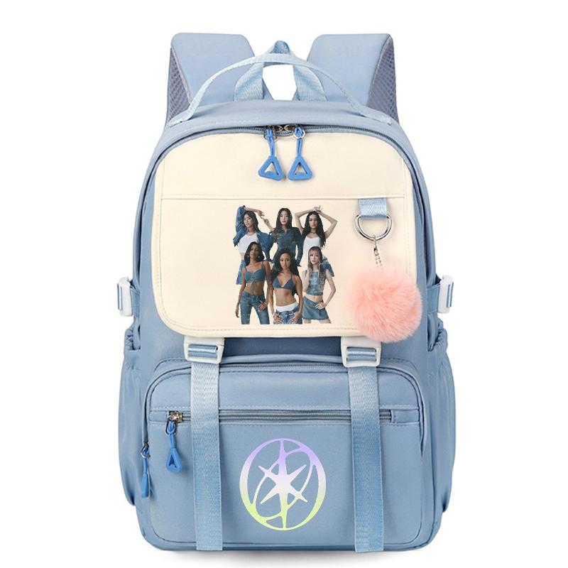 Hot Katseye Funny Print School Bags Teenage Girls Large Capacity Outdoor Travel Bagpack Multi-function Cartoon Students Backpack