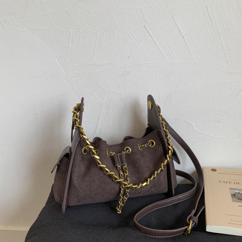 Hochwertige Wildleder-Ketten-Umhängetasche 2025 für Damen - Lässiger Herbst-Arbeitsweg