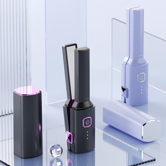 Yousheng Tragbarer Kabelloser Glätteisen 30 Sekunden Schnellaufheizung Dual-Purpose Styler USB-Aufladung Automatische Abschaltung Kabellos Anti-Verbrühungs-Reise-Hairstyler