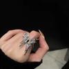 New Punk Vintage Metal Liquid Butterfly Women's Adjustable Ring Niche Design Fashion Exquisite Insect Ring Gothic Jewelry Gifts