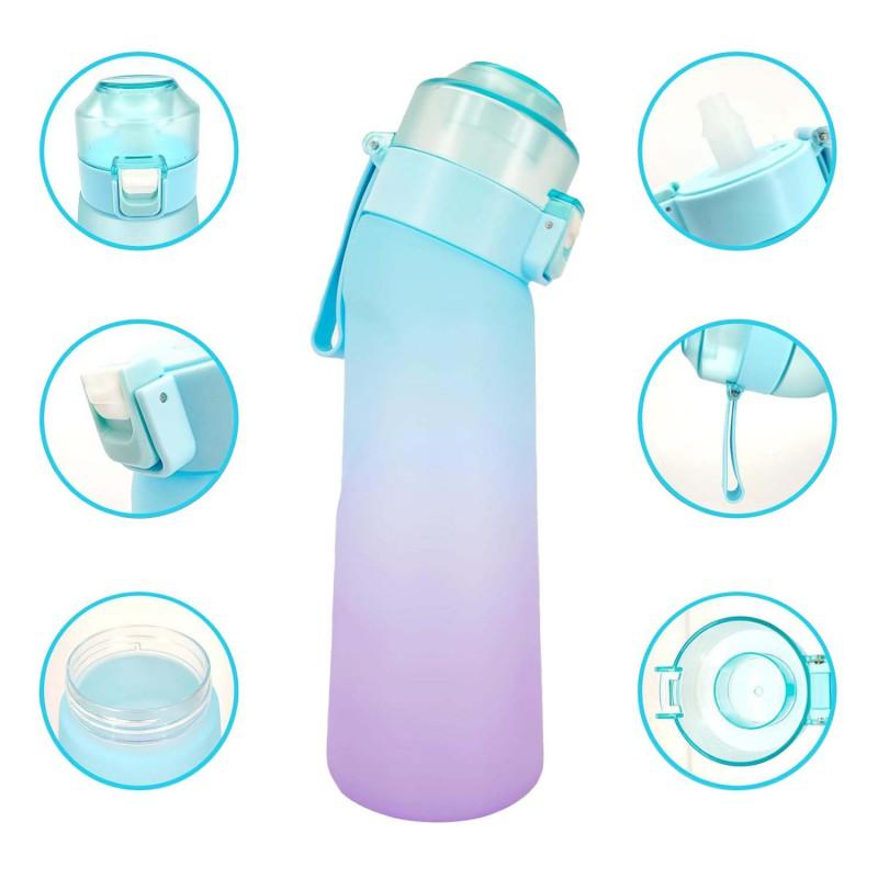 Tritan Water Bottle 650ml Leakproof Sports Cup With Straw Lid Carry Handle Gradient Design