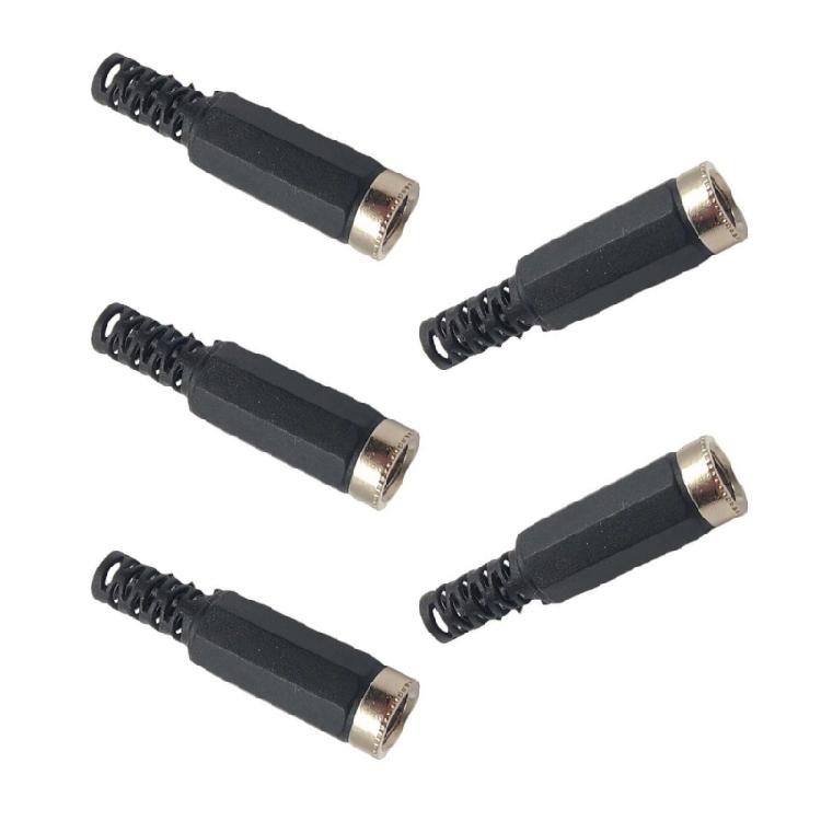 

Pack of 5pcs Female DC5.5mmx2.1mm Power Plug Adapter DC5521 Port Connector Head with Easy Assembled Type Connection 1