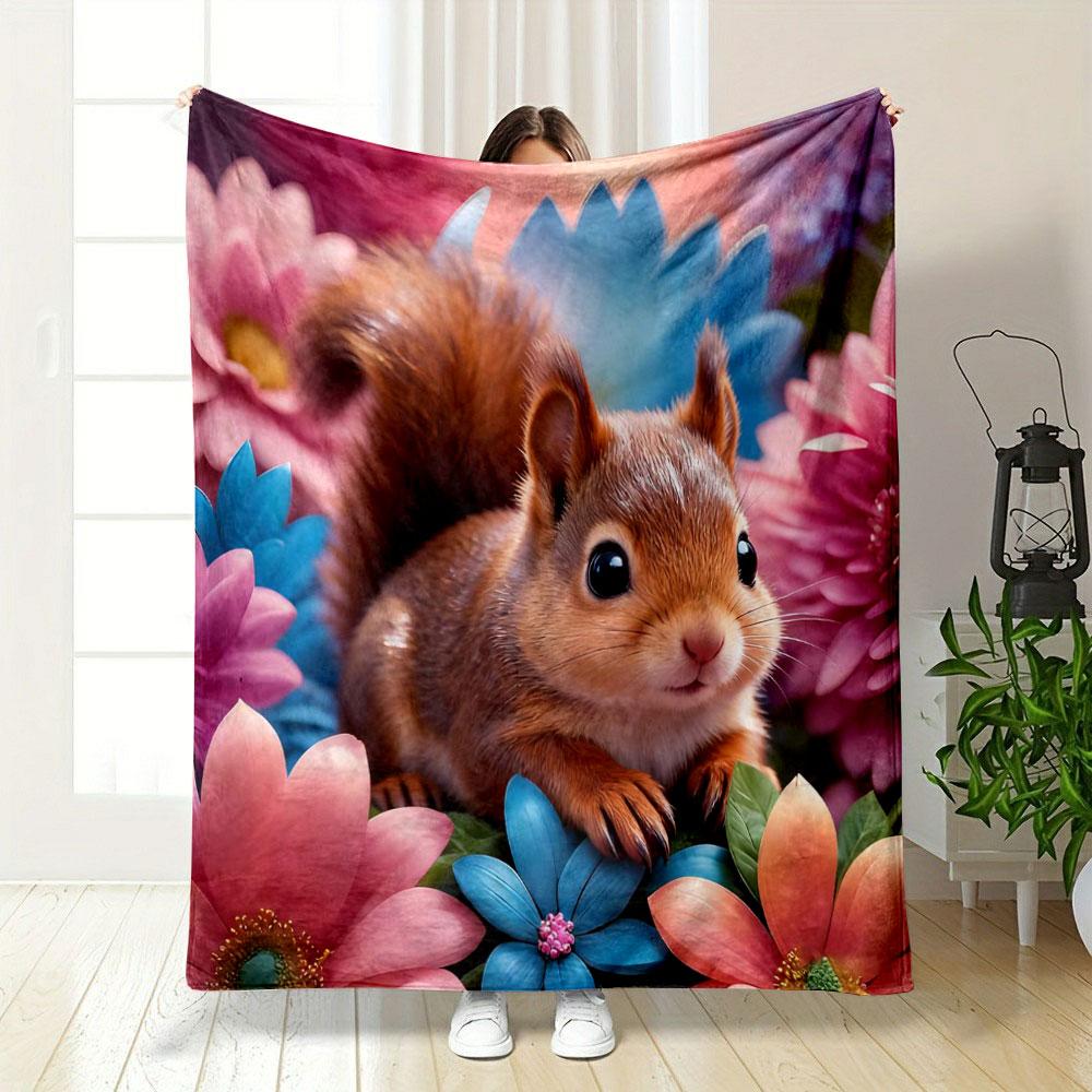 

Cute Rabbits in A Sea of flowers Print Blankets Adult Children Warm Blankets Home Travel Soft Comfortable Blankets Luxury Gifts 75x90cm