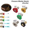 5pcs/Set Multi-Angle High Pressure Washer Spray Nozzle 1/4" Quick Connector Metal Tip Garden Spray Nozzle Quick Connect Nozzle