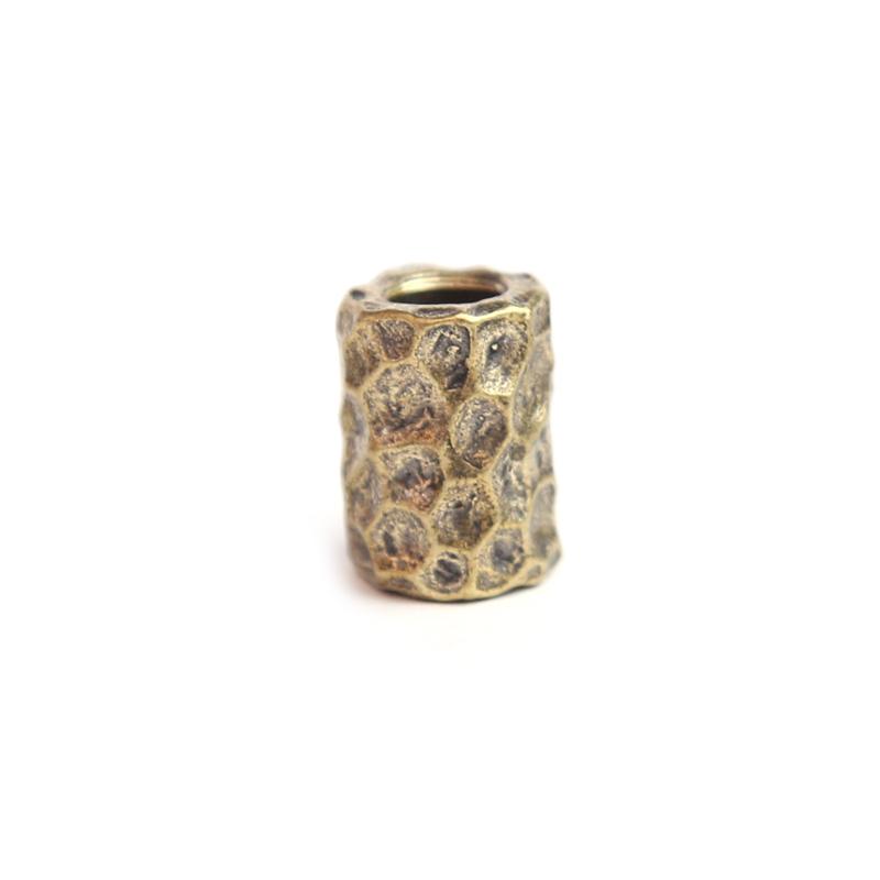 Brass Hammer Texture Pattern Cylinder EDC Knife Beads Paracord Lanyard Pendants DIY Adult Fidget Toy Paracord Rope Accessories