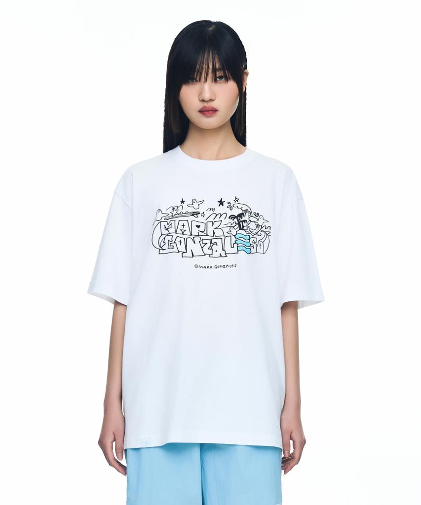 Mark Gonzales X Barrel Graphic Short Sleeve T-Shirt - White
