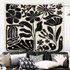 Japanese Red Maple Tapestry, Black And White Fuji With Red Trees And Pagoda By Lake Print Wall Hanging For Bedroom Living Room
