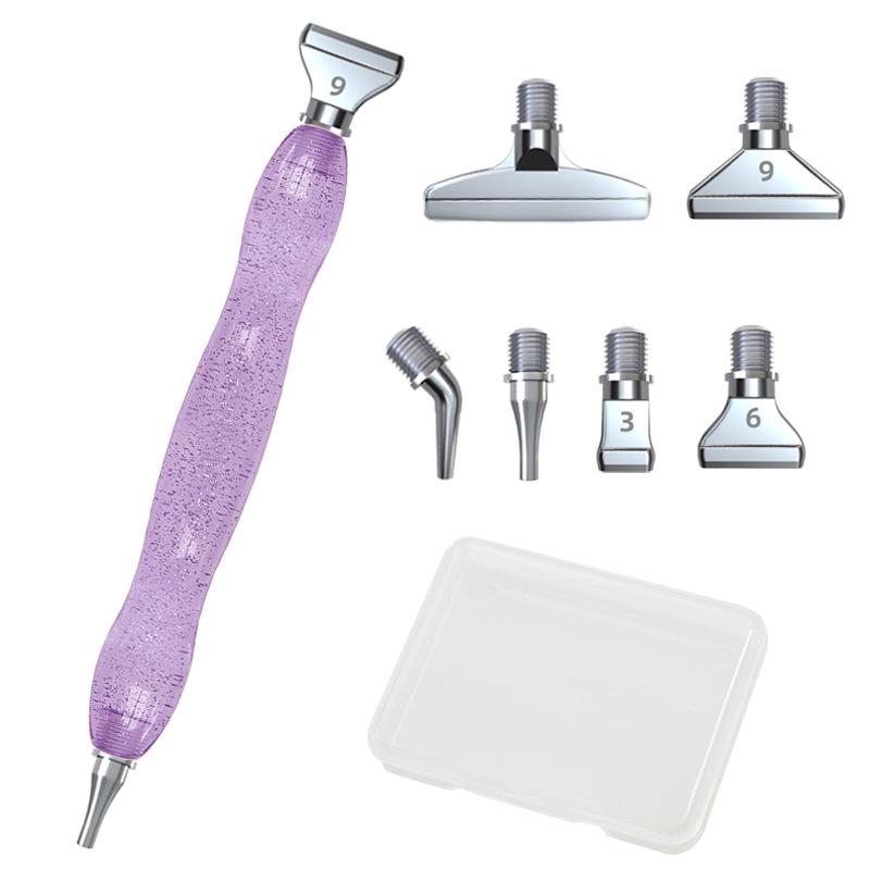 Ergonomic Diamond Painting Pen with Screw Plastic & Metal Tip, 5D Art Nail Gem Picking Tool Accessories