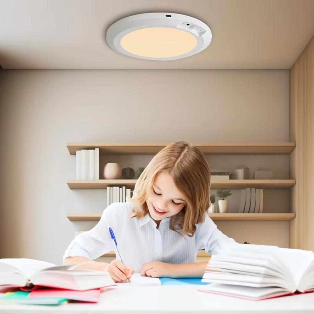 Round Ceiling Light Wireless Induction Night Light Easy To Install LED Closet Lamp  Entrance