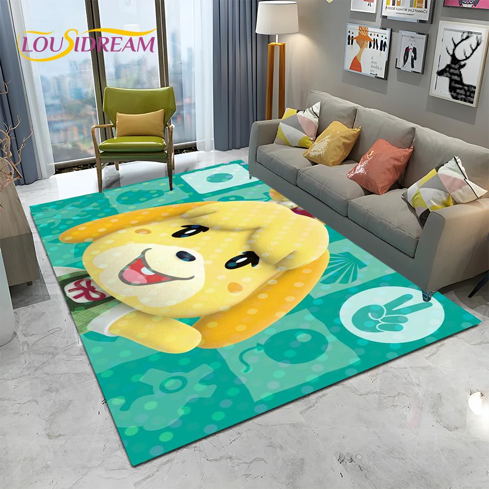 Cartoon Animal Crossing New Horizons Area Rug,Carpet Rug for Living Room Bedroom Sofa Doormat Decor,Kids Play Non-slip Floor Mat