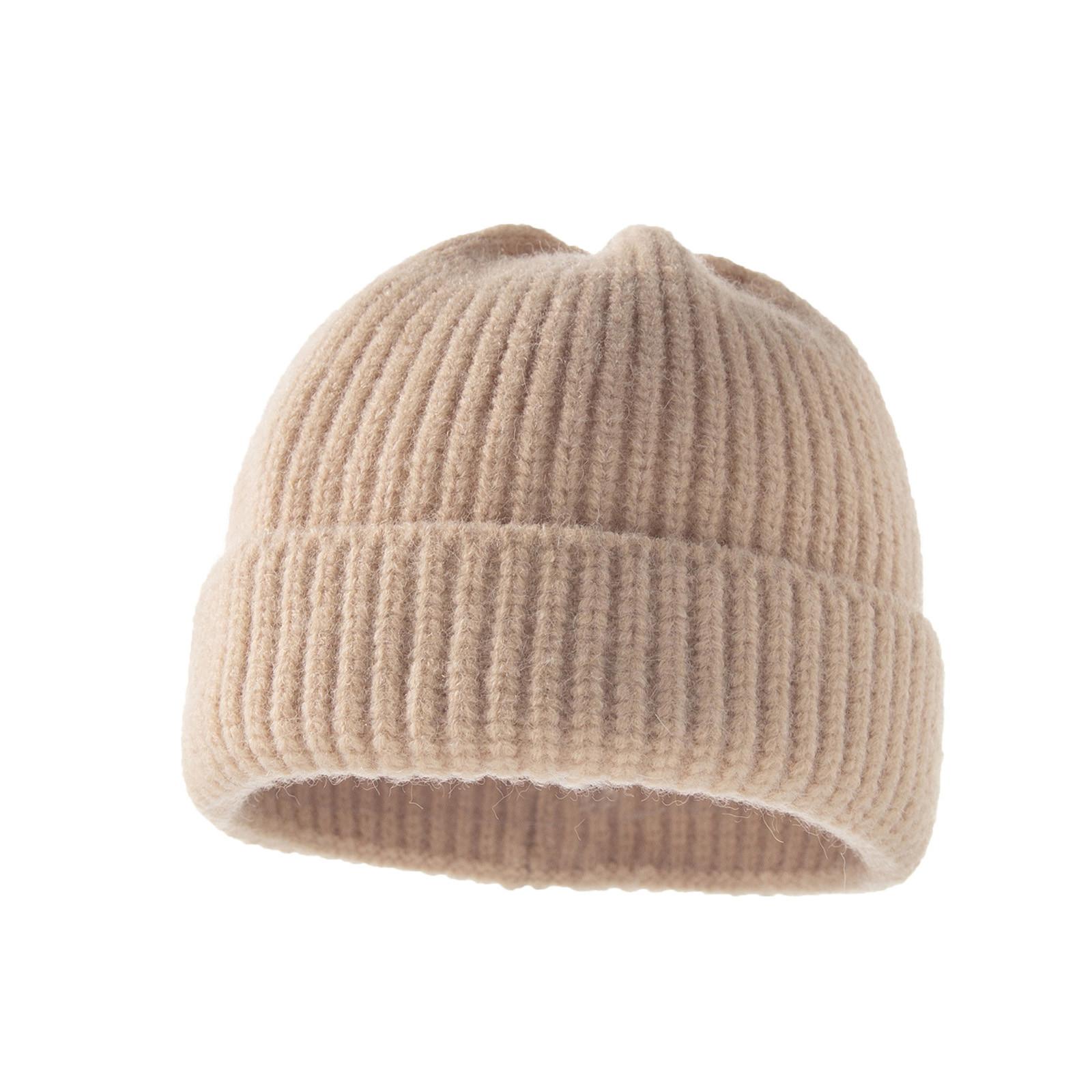 Детская теплая вязаная шапка для малышей, зимняя теплая шапка, цветная детская шапка One size