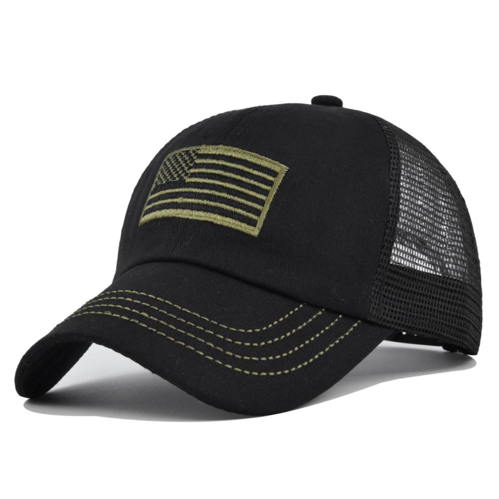 

Fashion American Flag Embroidery Baseball Net Caps Spring and Summer Outdoor Adjustable Casual Hats Sunscreen Hat Mens Cap