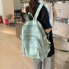 2025 New Plaid Cotton and Linen Double Backpack for Girls To Travel Lightly and Go Out Daily with Backpack Schoolbag