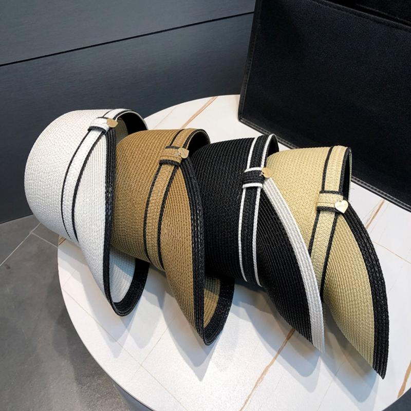 Women's Fashion Summer Sun Hat, Classic Solid Color, Casual Straw Cap, Outdoor Travel Beach Hat