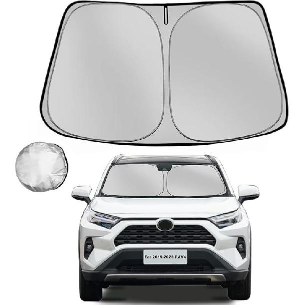 Windshield Sun Shade for Toyota RAV4 2013-2018 RAV-4 SUV Foldable Sun Sunshade for Car Front Window Blocks UV Rays and Heat Automotive Interior
