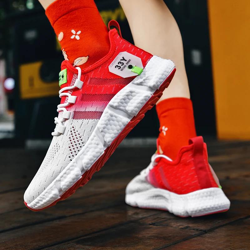 Summer Cross Border Hollow Mesh Flying Weaving Running Shoes for Men and Women Casual and Versatile Sports Shoes for Couples