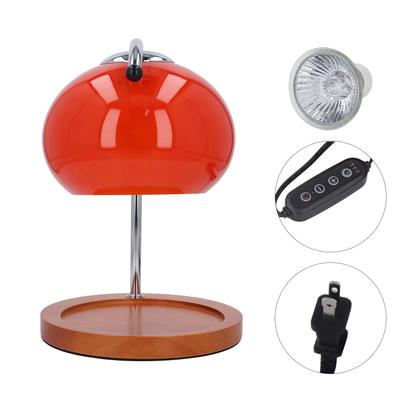 Candle Warmer Lamp with Timer Retro Solid Wood Glass Safe Warm Light Dimmable Electric Candle Lamp