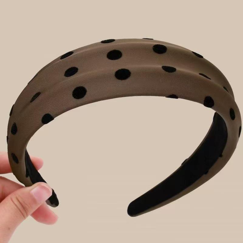 2025 Women's Polka Dot Headband: High-End, Wide Design for Slimmer Appearance