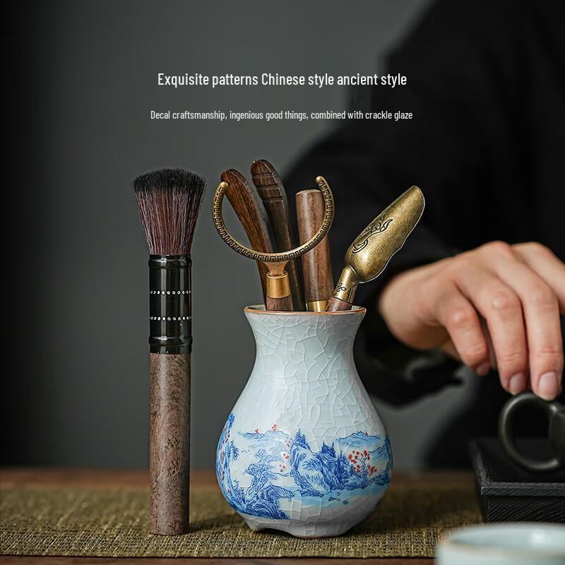 Qixuanyuan New Chinese Ru Kiln Tea Ceremony Six Gentlemen Set