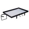 Bedside Shelf with Cup Holder Carbon Steel Bunk Bed Tray Clip On Nightstand with Hooks for College Dorm Room Table