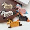 Portable Horse Acetic Acid Comb Cartoon Acetate Makeup Comb Hair Accessories Contrast Color Hairdressing Combs Household