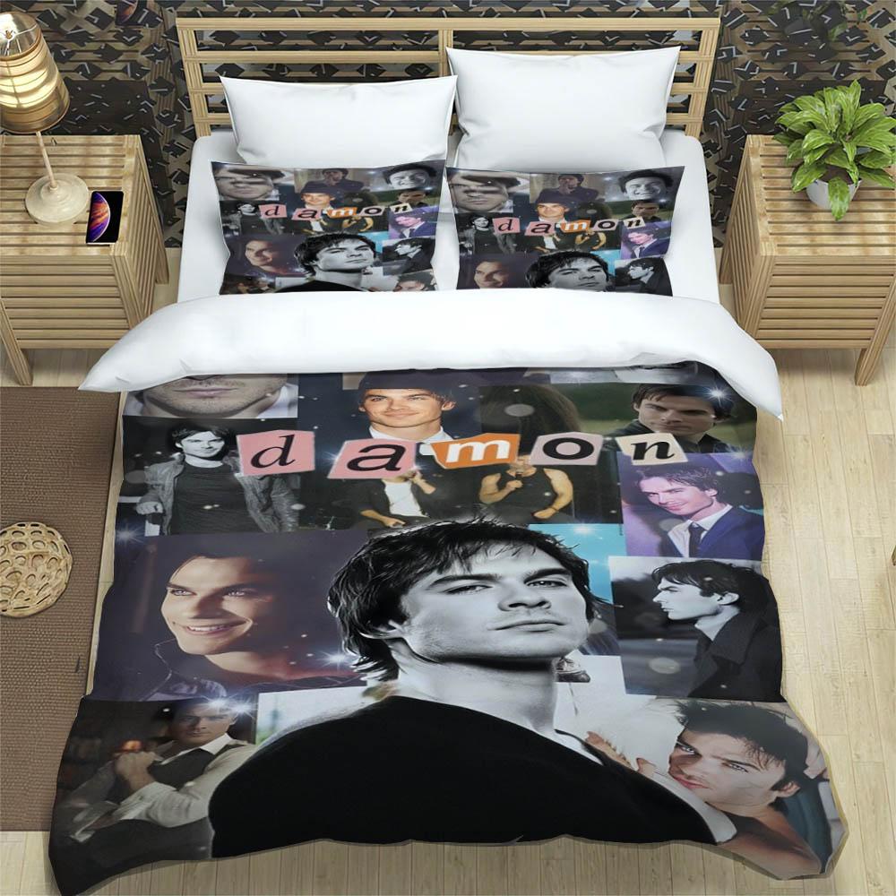 3D Damon Salvatore Printed Bedding Sets Exquisite Bed Supplies Set Duvet Cover Comforter Set Bedding Set Luxury Birthday Gift