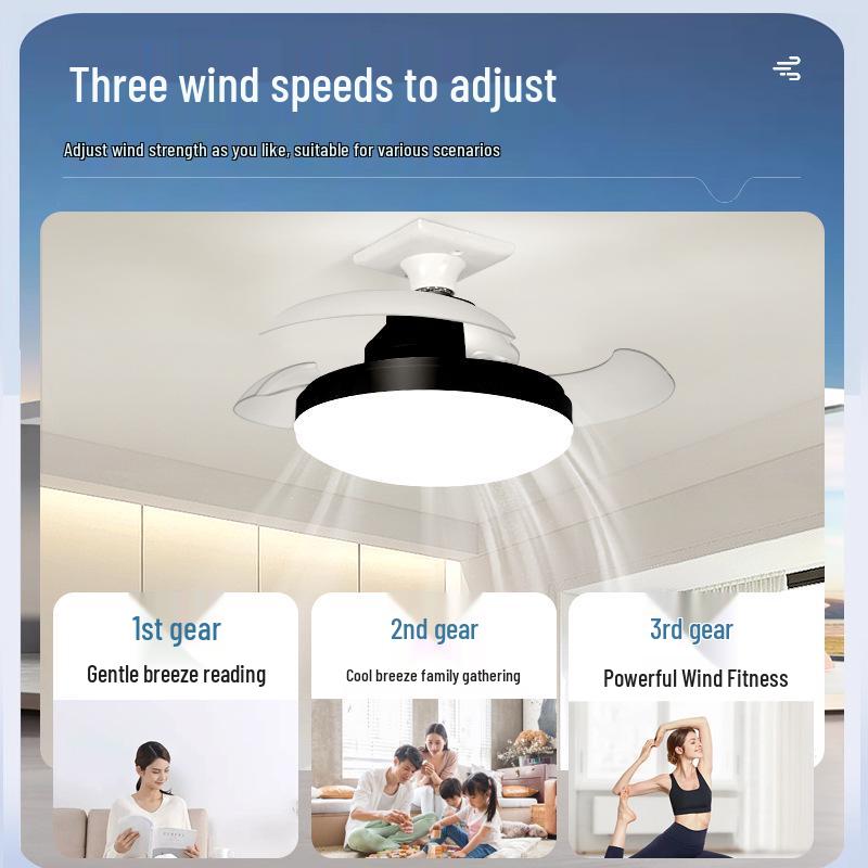 Kompletne LEDowe światło wentylatorowe z gwintem E27 do sypialni i restauracji