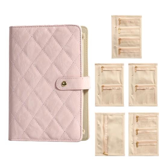 Jewelry Storage Book Set, PU Leather Travel Organizer, with 5 Removable Soft Velvet Pages Design, Jewelry Pouch for Necklaces Rings Earrings