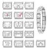 New Shiny Zircon Heart Butterfly Flower Star Bow Italian Charm Links Fit 9MM Stainless Steel Bracelet Girls' DIY Making Gift