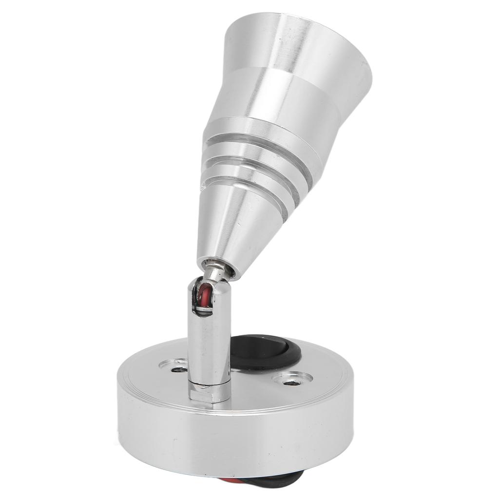 LED RV Reading Light 12V 3W Flexible Interior with Switch for Truck Trailer Boat Yacht CaravanSilver Shell Warm White