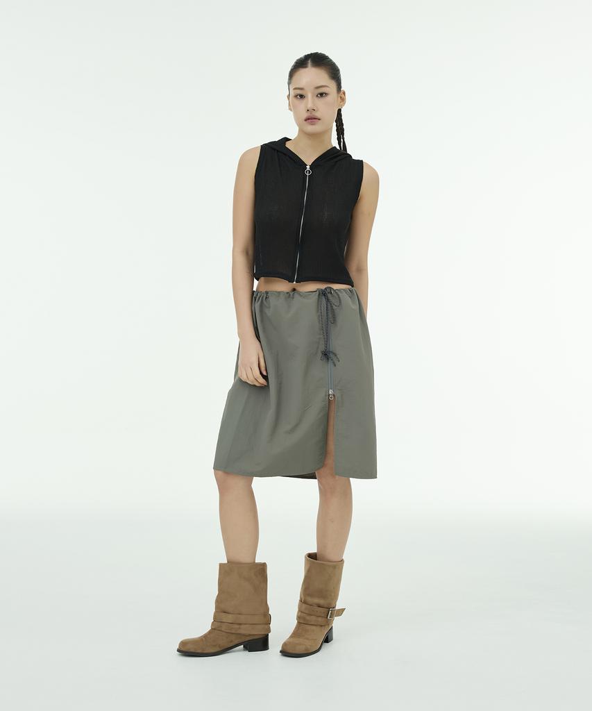 Mutlet Overlap Layering Skirt - Khaki