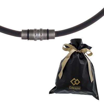 Present Wrapping Colantotte Magnetic Necklace Crest Premium Color Necklace Limited Gift Set [Colantotte Included] (Premium Black, L)