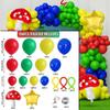 156pcs Balloon Garland Set with Mushroom Star, Suitable for Birthday Parties, Anniversaries, Theme Events and Other Decorations