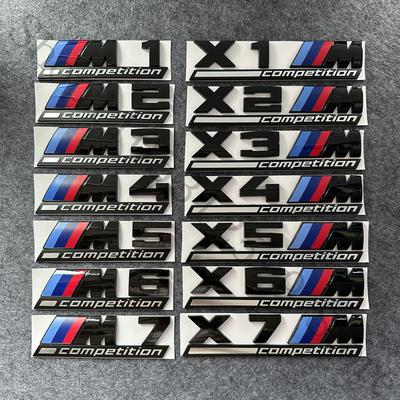 3D ABS Car Letters Logo Badge Sport Stickers Car Rear Trunk Emblem For X1 X2 X3 X4 X5 X6 X7 M1 M2 M3 M4 M5 M6 M7 Competition